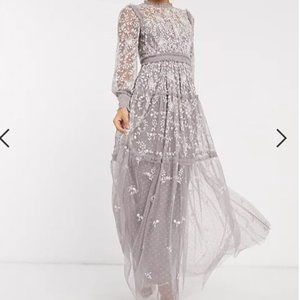NWT Needle & Thread embroidered tiered maxi dress